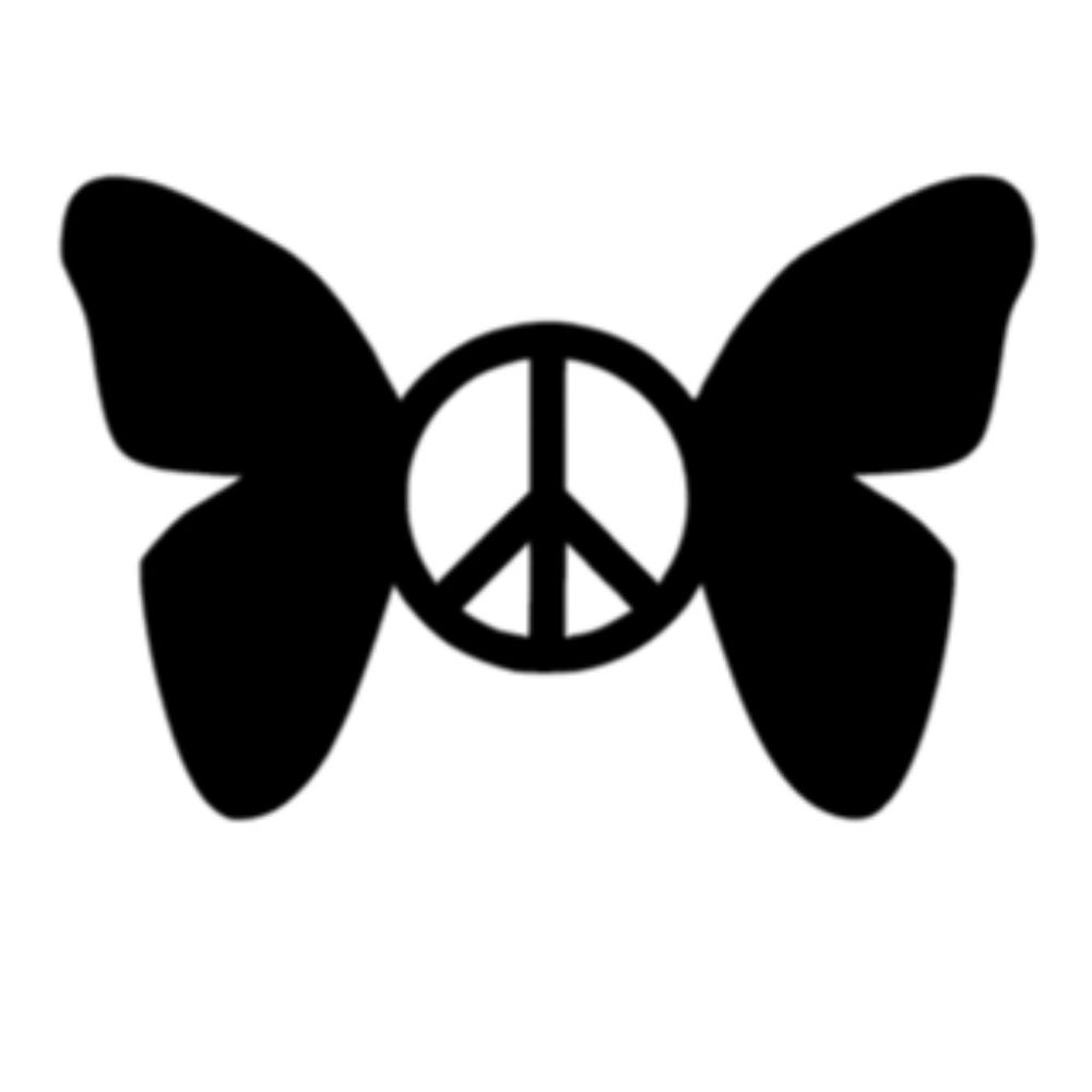 Peace Sign with Wings Decal